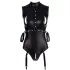 Cottelli Bondage - body sem mangas brilhante e algema para braço - preto - XL