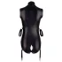 Cottelli Bondage - body sem mangas brilhante e algema para braço - preto - XL
