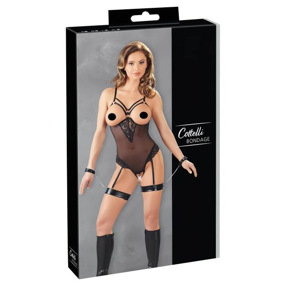 Cottelli Bondage - Body e Algemas com Aros Metálicos (preto)