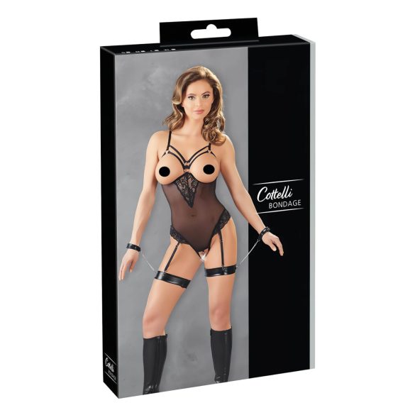 Cottelli Bondage - Body e Algemas com Aros Metálicos (preto)