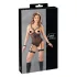 Cottelli Bondage - body com anéis de metal e algemas de pulso - preto - M