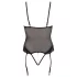 Cottelli Bondage - body com anéis de metal e algemas de pulso - preto - XL