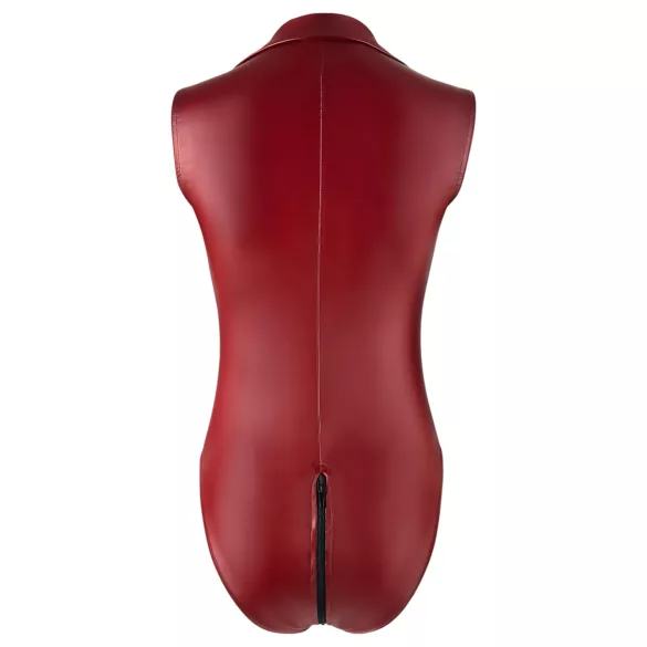 Cottelli Party - body brilhante sem mangas com fecho éclair (vermelho) - L