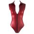 Cottelli Party - Body vermelho brilhante com zíper, sem mangas - XL