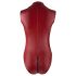 Cottelli Party - Body vermelho brilhante com zíper, sem mangas - XL