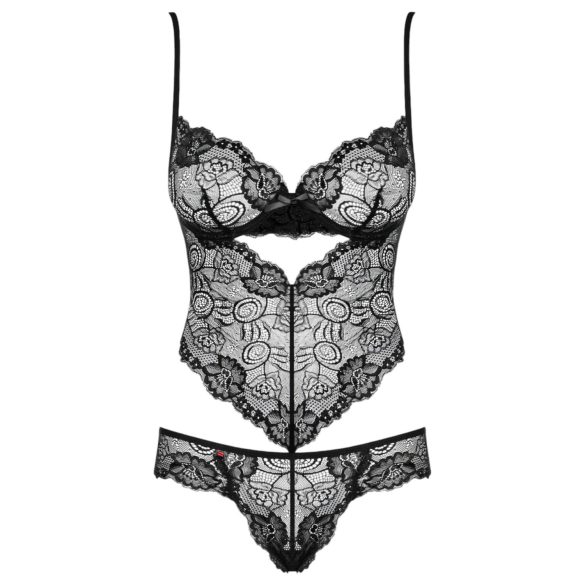 Obsessive Alluria - body de renda floral (preto) - L/XL