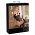 Abierta Fina - Body aberto de renda cintilante (preto) - 80B/M