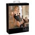 Abierta Fina - Body aberto de renda cintilante (preto) - 80C/M