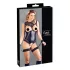 Cottelli Bondage - body aberto brilhante com algemas de braço - preto