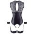 Cottelli Bondage - body aberto e algemas brilhantes (preto)