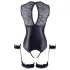 Cottelli Bondage - body aberto brilhante com algemas de braço - preto