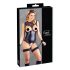 Cottelli Bondage - body aberto e algemas brilhantes (preto) - L