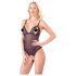 Cottelli - Body aberto com renda e pérolas (preto) - L