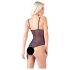 Cottelli - Body aberto com renda e pérolas (preto) - L