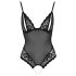 Cottelli - Body aberto com renda e pérolas (preto) - L