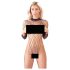 NO:XQSE - body de manga comprida em renda, preto (S-L)