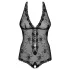 Obsessive Fiorenta - body rendado aberto com pérolas - preto