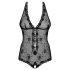 Obsessive Fiorenta - body rendado aberto com pérolas (preto) - L/XL