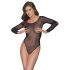 NO:XQSE - Body de Manga Longa com Brilho em Tela - Preto (Tamanhos S-L)