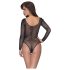 NO:XQSE - Body de Manga Longa com Brilho em Tela - Preto (Tamanhos S-L)