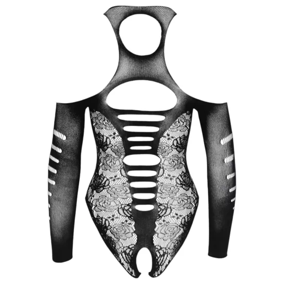 NO:XQSE - body com laço - manga longa - preto (S-L)