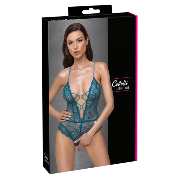 Cottelli - Body verde rendado aberto com amarração - L