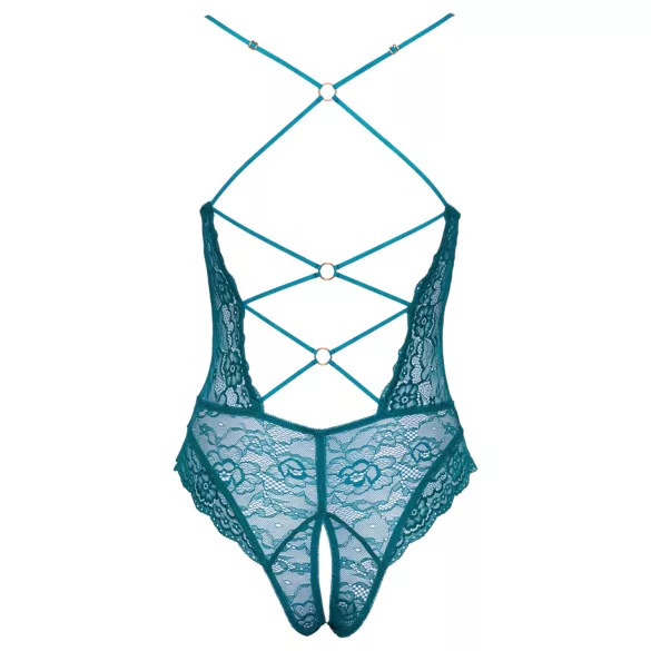Cottelli - body aberto rendado com cordões (verde) - L