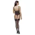 Cottelli - body aberto rendado com ligas - preto