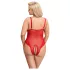 Cottelli Curves - body rendado transparente - vermelho - 2XL