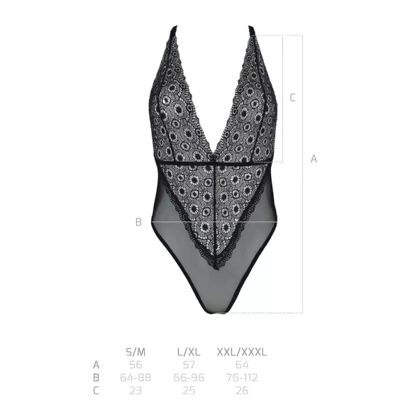 Passion Eco Zinnia - body rendado (preto)