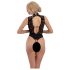 Abierta Fina - Body preto rendado aberto com strass