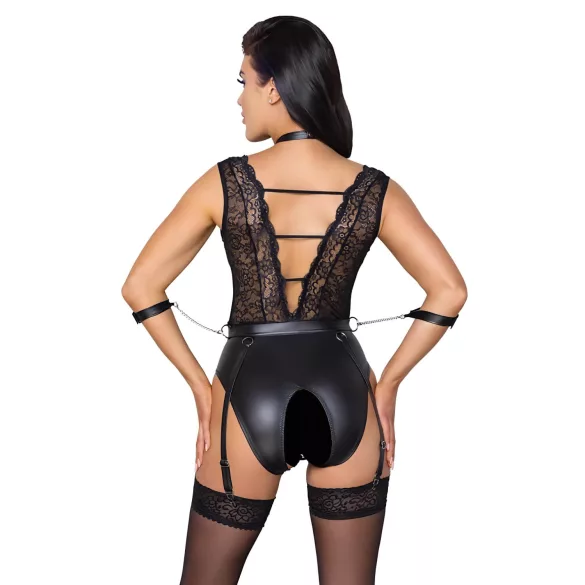 Cottelli Bondage - body rendado com choker - preto - M