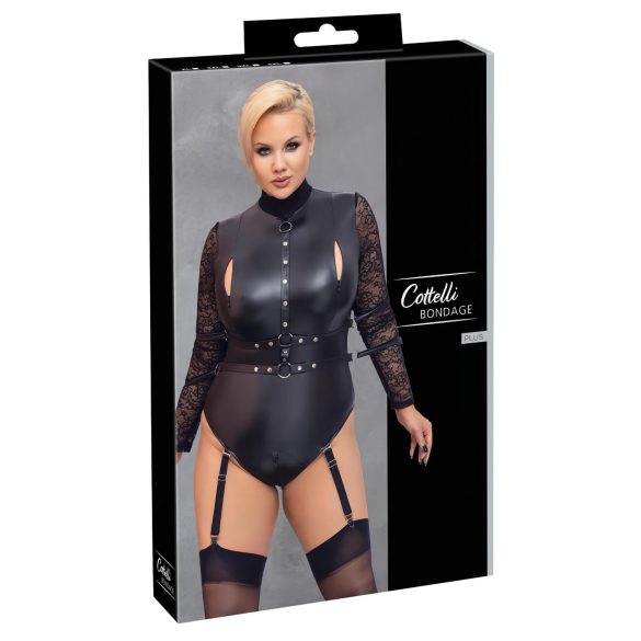 Cottelli Plus Size Bondage - Body de renda (preto) - 2XL
