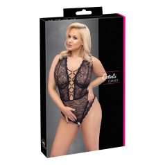   Cottelli Curves Plus Size - body transparente estampado (preto)