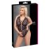 Cottelli Curves Plus Size - Body Transparente com Estampas (preto)