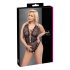 Cottelli Curves Plus Size - Body Transparente com Estampas (preto)