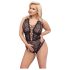 Cottelli Curves Plus Size - Body Transparente com Estampas (preto)