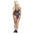 Cottelli Curves Plus Size - Body Transparente com Estampas (preto)