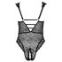 Cottelli Curves Plus Size - Body Transparente com Estampas (preto)