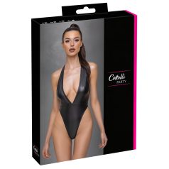 Cottelli Party - body brilhante com colarinho (preto)