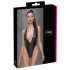 Cottelli Party - Body Brilhante com Colarinho (Preto) - XL