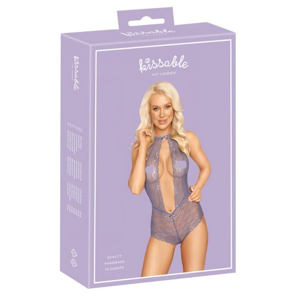 Kissable - Body rendado com gola, roxo - L/XL