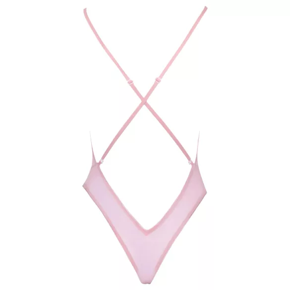 Kissable - body renda bordado floral - rosa - L/XL