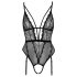 Cottelli - Body Strappy Aberto com Cinta-liga (preto)