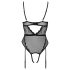 Cottelli - Body Strappy Aberto com Cinta-liga (preto)
