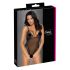 Cottelli - body de renda bordada aberto (preto-roxo)