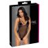 Cottelli - body de renda bordada aberto (preto-roxo) - M