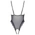Cottelli - body de renda bordada aberto (preto-roxo) - M