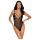 Cottelli - body de renda bordada aberto (preto-roxo) - L