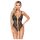 Abierta Fina - Body Aberto, Renda com Strass (Preto)